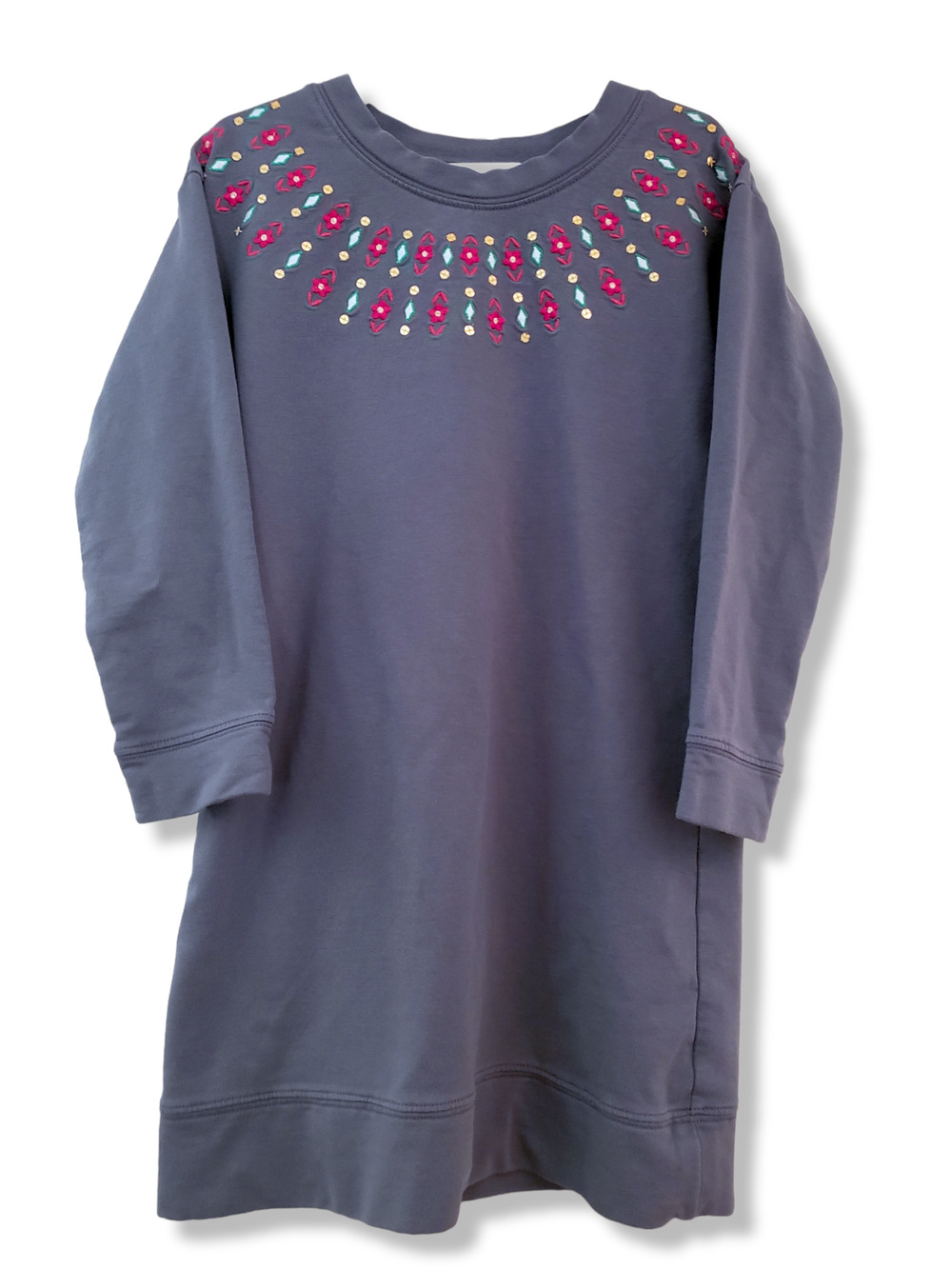 Gymboree 7-8 NEW Holiday Embroidered Gray Dress